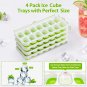 Ice Cube Trays 4 Pack, Easy-Release Silicone & Flexible 14-Ice Cube Trays with S