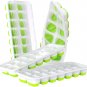 Ice Cube Trays 4 Pack, Easy-Release Silicone & Flexible 14-Ice Cube Trays with S