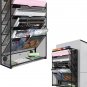 6-Tier Magnetic File Holder - No Drilling Installation File Organizer, Large Cap