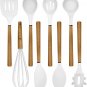 Country Kitchen 8 Pc Non Stick Silicone Utensil Set with Rounded Wood Handles fo
