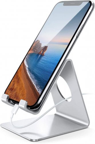 Cell Phone Stand, Desk Phone Holder Cradle, Compatible with Phone 12 Mini 11 Pro