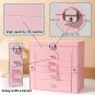 Jewelry Box for Women 6-Layer Jewelry Organizer with Makeup Mirror and Lockbuckl