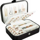 Travel Jewelry Box, PU Leather Small Jewelry Organizer for Women Girls, Double L