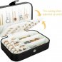 Travel Jewelry Box, PU Leather Small Jewelry Organizer for Women Girls, Double L