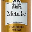 Folkart K658 Paint Acrylic Metallic, 2 Fl Oz (Pack of 1), Antique Gold