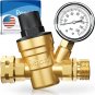 RV Water Pressure Regulator for RV Camper. Brass Lead-Free Adjustable RV Water P
