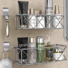 Bathroom Shower Caddy, Strong Adhesive Shower Organizer Shelf with 2 Hooks Rustp