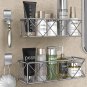 Bathroom Shower Caddy, Strong Adhesive Shower Organizer Shelf with 2 Hooks Rustp