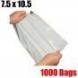 1000 7.5X10.5 WHITE POLY MAILERS ENVELOPES BAGS 7.5 X 10.5