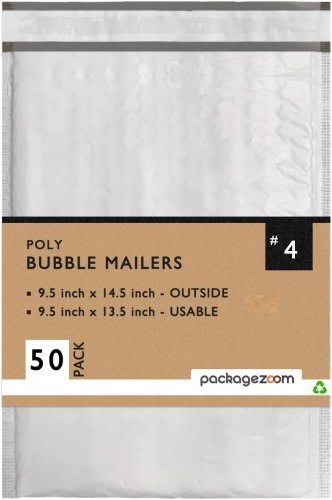 50 Pcs Poly Bubble Mailers 9.5X14.5 Padded Envelopes #4 Shipping Envelopes 2.5 M