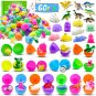 60 PCS Prefilled Easter Eggs, Easter Eggs with Toys Inside, Easter Basket Stuffe