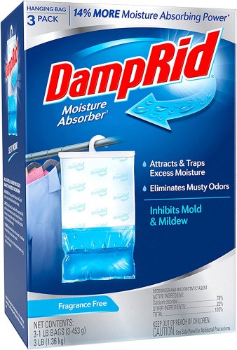 Damprid Fragrance Free Hanging Moisture Absorber, 16 Oz, 3 Pack - Eliminates Mus