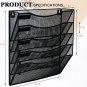 Office 5 Pocket Mesh Wall File Holder Hanging Folder Organizer Wall Mounted Maga