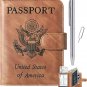 Passport and Vaccine Card Holder Combo Passport Holder Cover Wallet Case Leather