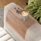 Sofa Arm Tray Table Couch Bedside Wood Coaster Coffee Cup Foldable Armrest Caddy