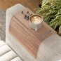 Sofa Arm Tray Table Couch Bedside Wood Coaster Coffee Cup Foldable Armrest Caddy