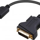 DVI to HDMI, Bidirectional DVI (DVI-D) to HDMI Male to Female Adapter with Gold-