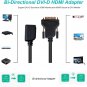 DVI to HDMI, Bidirectional DVI (DVI-D) to HDMI Male to Female Adapter with Gold-