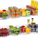 Refrigerator Organizer Bins - 8Pcs Clear Plastic Bins for Fridge, Freezer, Kitch