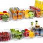 Refrigerator Organizer Bins - 8Pcs Clear Plastic Bins for Fridge, Freezer, Kitch