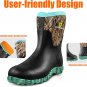 Rubber Boots for Women All Seasons, 5Mm Neoprene Mid Calf Rain Boots with Steel