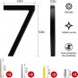 5.8 Inches Floating House Number for Outside, 7, Modern Black Shadow Address Num