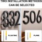 5.8 Inches Floating House Number for Outside, 7, Modern Black Shadow Address Num