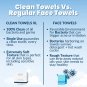 Clean Towels XL, Biobased Face Towel, Disposable Face Towelette, Facial Washclot