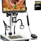 DM9 7" LCD Digital Microscope 1200X, 1080P Coin Microscope Magnifier with Metal