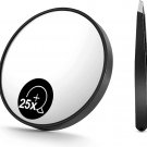 25X Magnifying Mirror and Eyebrow Tweezers Kit, 3.5" Two Suction Cups Magnifier
