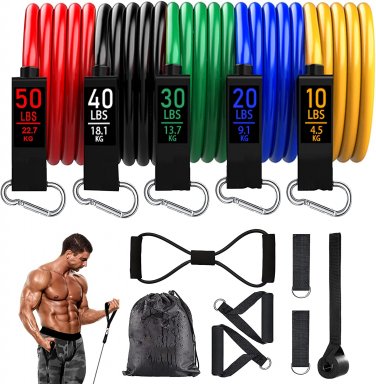 Resistance Bands, Resistance Band Set, Workout Bands, Exercise Bands for Men and