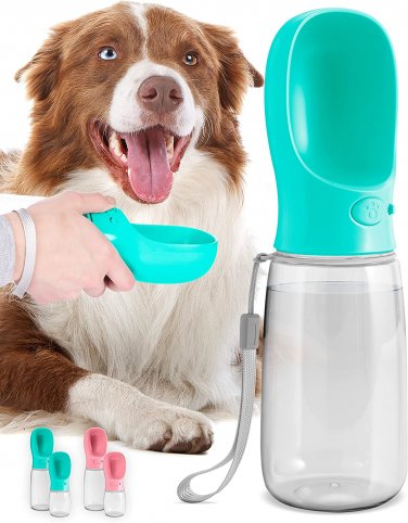 Malsipree Dog Water Bottle, Leak Proof Portable Puppy Water Dispenser with Drink