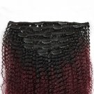 Virgin Human Hair Afro Kinky Curly Clip in Hair Extensions 120 Gram 7 Pieces Hum