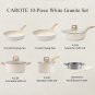 Pots and Pans Set Nonstick, White Granite Induction Kitchen Cookware Sets, 10 Pc