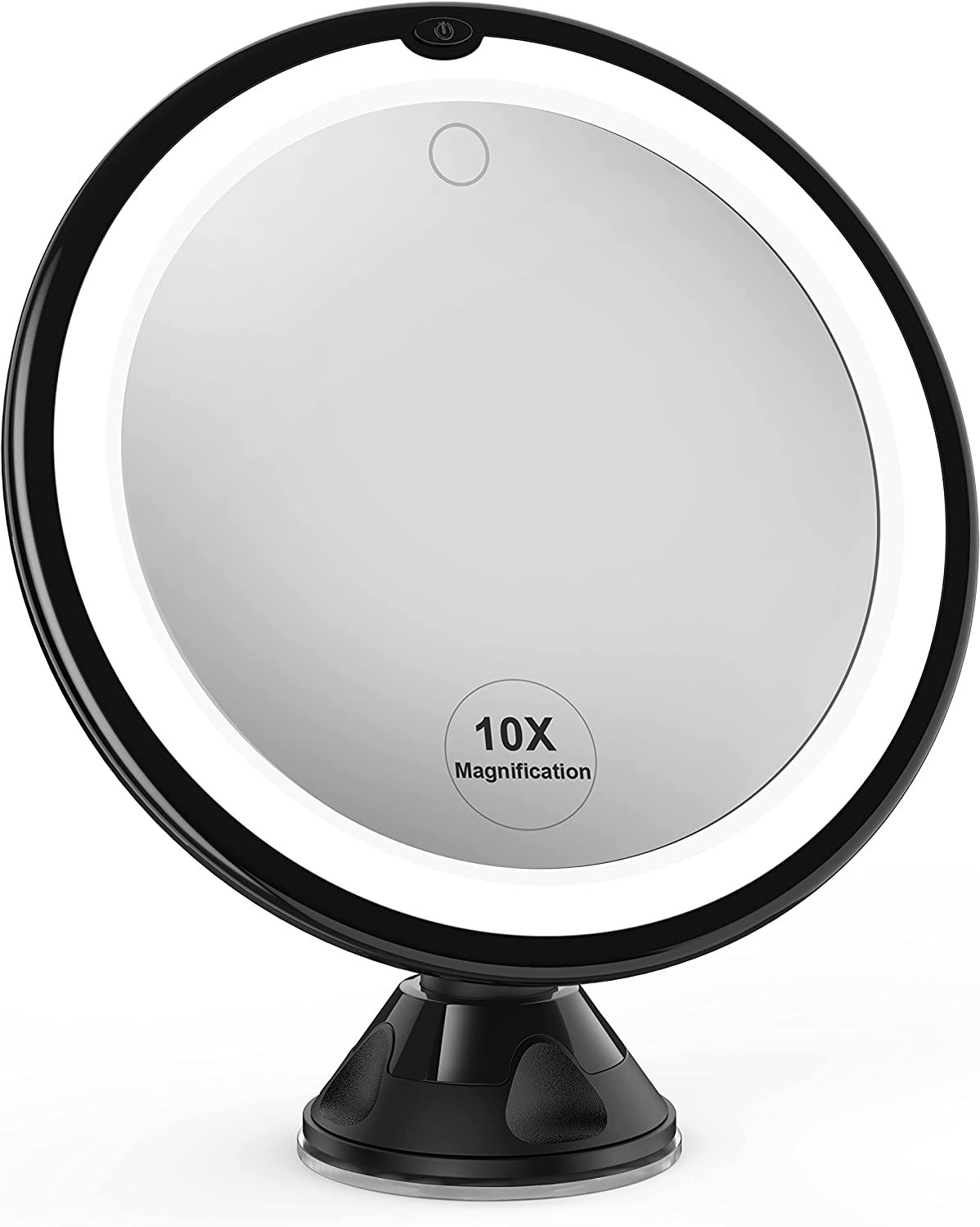 Updated 10X Magnifying Lighted Makeup Mirror with Touch Control LED