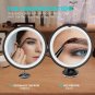 Updated 10X Magnifying Lighted Makeup Mirror with Touch Control LED Lights, 360
