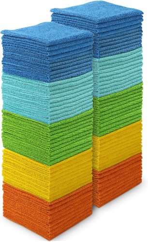 Microfiber Cleaning Cloths-100Pk, Softer and More Absorbent, Lint-Free, Wash Clo