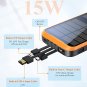 Solar-Charger-Power-Bank - Portable Charger,43800Mah Qc3.0 Fast Charging Qi 10W