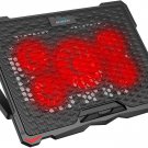 Laptop Fan Cooling Pad for 15.6-17.3 Inch Laptops, 5 Cooler Fans with Red Lights