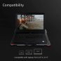 Laptop Fan Cooling Pad for 15.6-17.3 Inch Laptops, 5 Cooler Fans with Red Lights