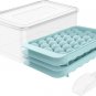 Round Ice Cube Tray with Lid & Bin Ice Ball Maker Mold for Freezer with Containe