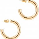 14K Gold Plated Lightweight Chunky Open Hoops | Gold Hoop Earrings for Women