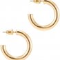 14K Gold Plated Lightweight Chunky Open Hoops | Gold Hoop Earrings for Women
