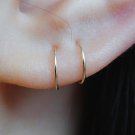 14K Gold Filled Small Hoop Earrings for Cartilage Nose, Tiny Thin 7Mm Piercing H