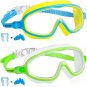 Swim Goggles 2 Pack Anti-Fog Anti-Uv Wide View Swimming Goggles for Kids 3-15