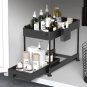 under Sink Organizers and Storage for Bathroom 2 Tier Sliding Cabinet Basket Org