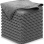 Microfiber Cleaning Cloth Grey - 12Pcs (16X16 Inch) High Performance - 1200 Wash