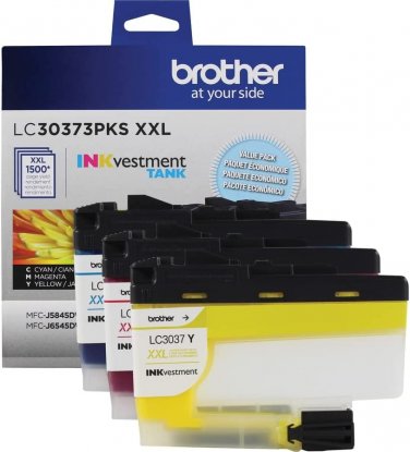 Brother Genuine LC30373PKS, 3-Pack Super High-Yield Color Inkvestment Tank Ink C