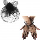 Vintage Fascinator Hat Women'S Feather Mesh Face Veil Hat Tea Party Headwear wit