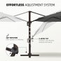 12 FT Cantilever Patio Umbrellas Outdoor Large Offset Umbrella W/ 36 Month Fade